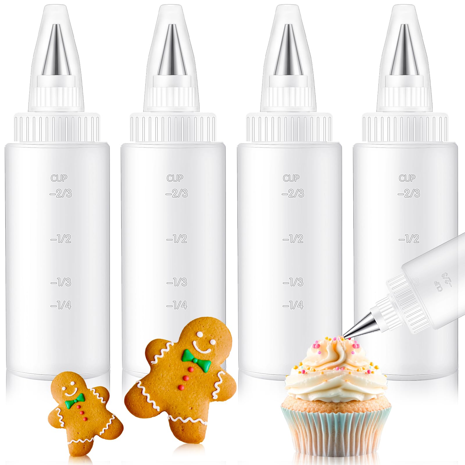 Yiyiring 4 oz cookie icing bottle set for precise decorating.