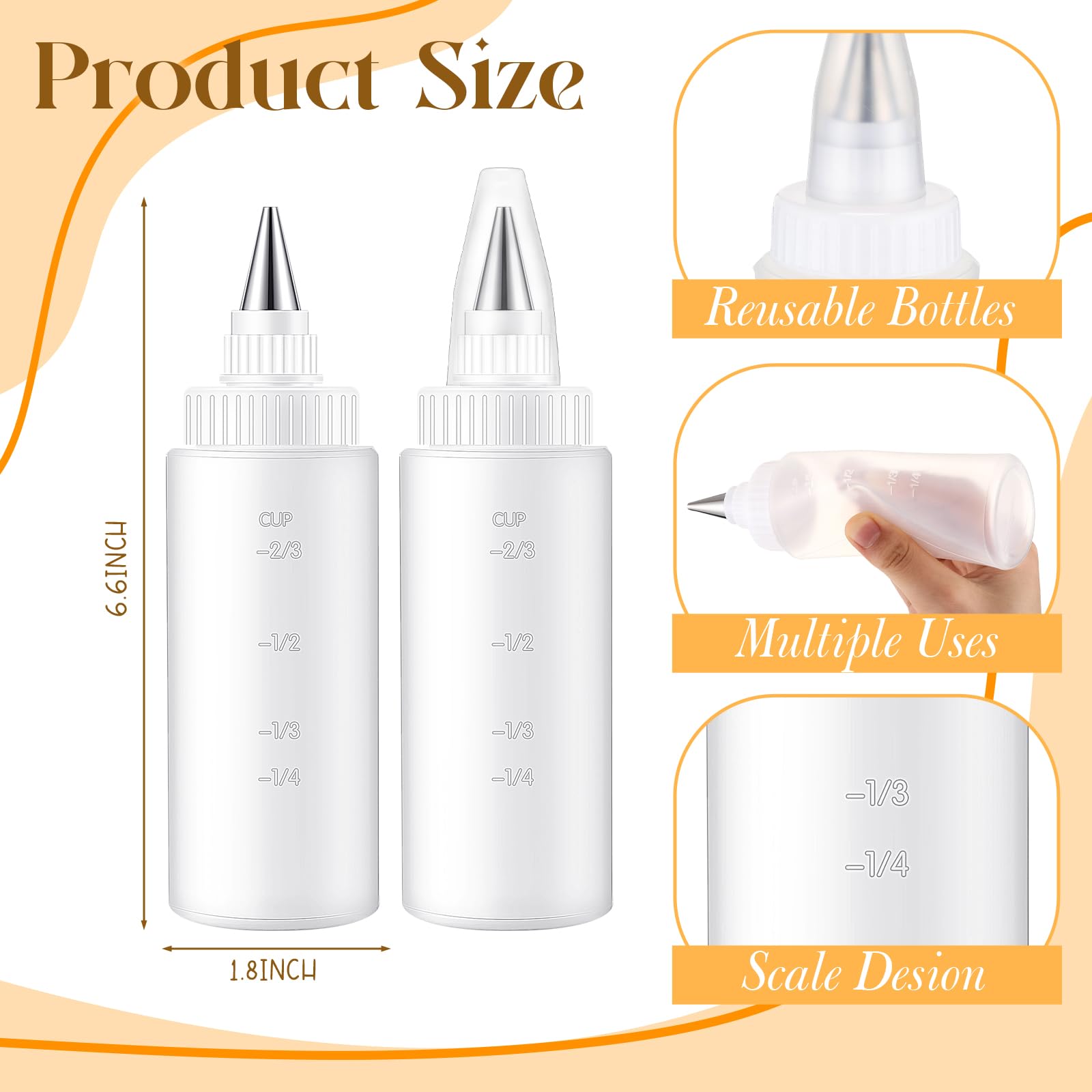 Yiyiring 4 squeeze bottles package for versatile decorating use.