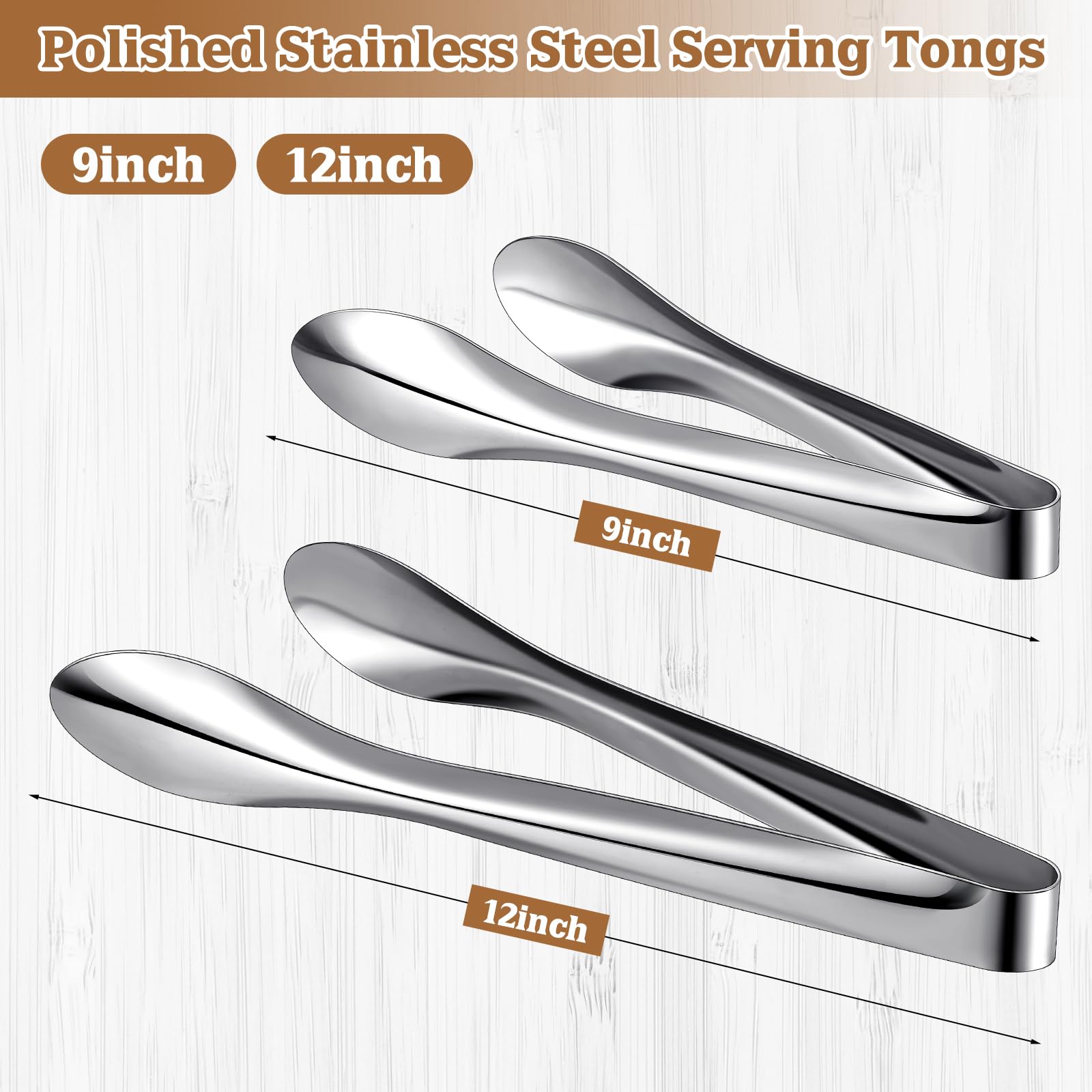 Yiyiring 9-inch serving tongs ideal for salad and small items.