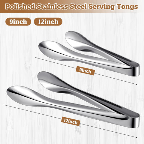 Yiyiring 9-inch serving tongs ideal for salad and small items.