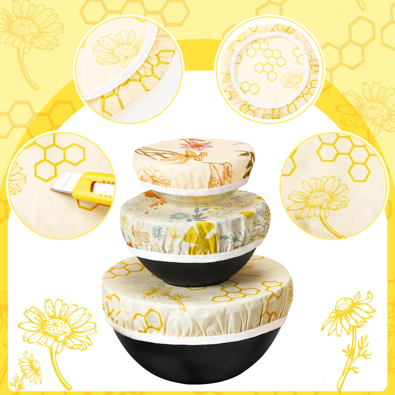 Yiyiring beeswax bowl cover 10in ideal for large bowls and storage