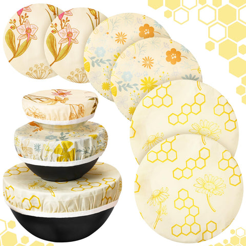 Yiyiring beeswax bowl cover 6in seals bowls and keeps ingredients fresh