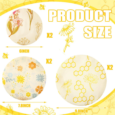Yiyiring beeswax bowl cover 8in versatile for medium bowls and leftovers