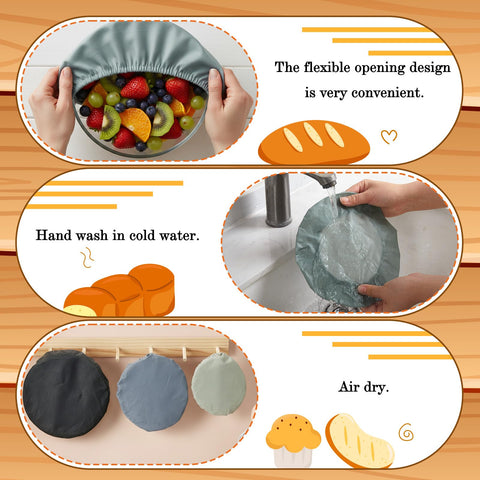 Yiyiring beeswax bowl covers in 8-inch size stretch over bowls for versatile storage
