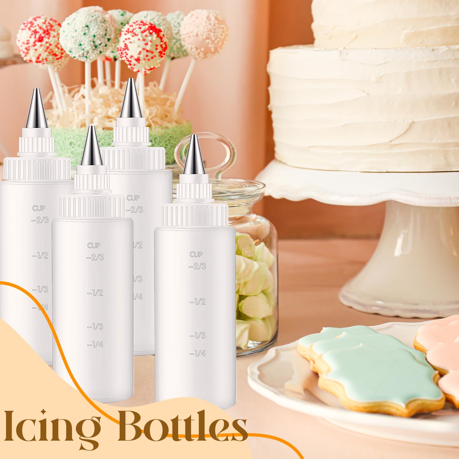 Yiyiring icing bottle in action for smooth cake decorating.