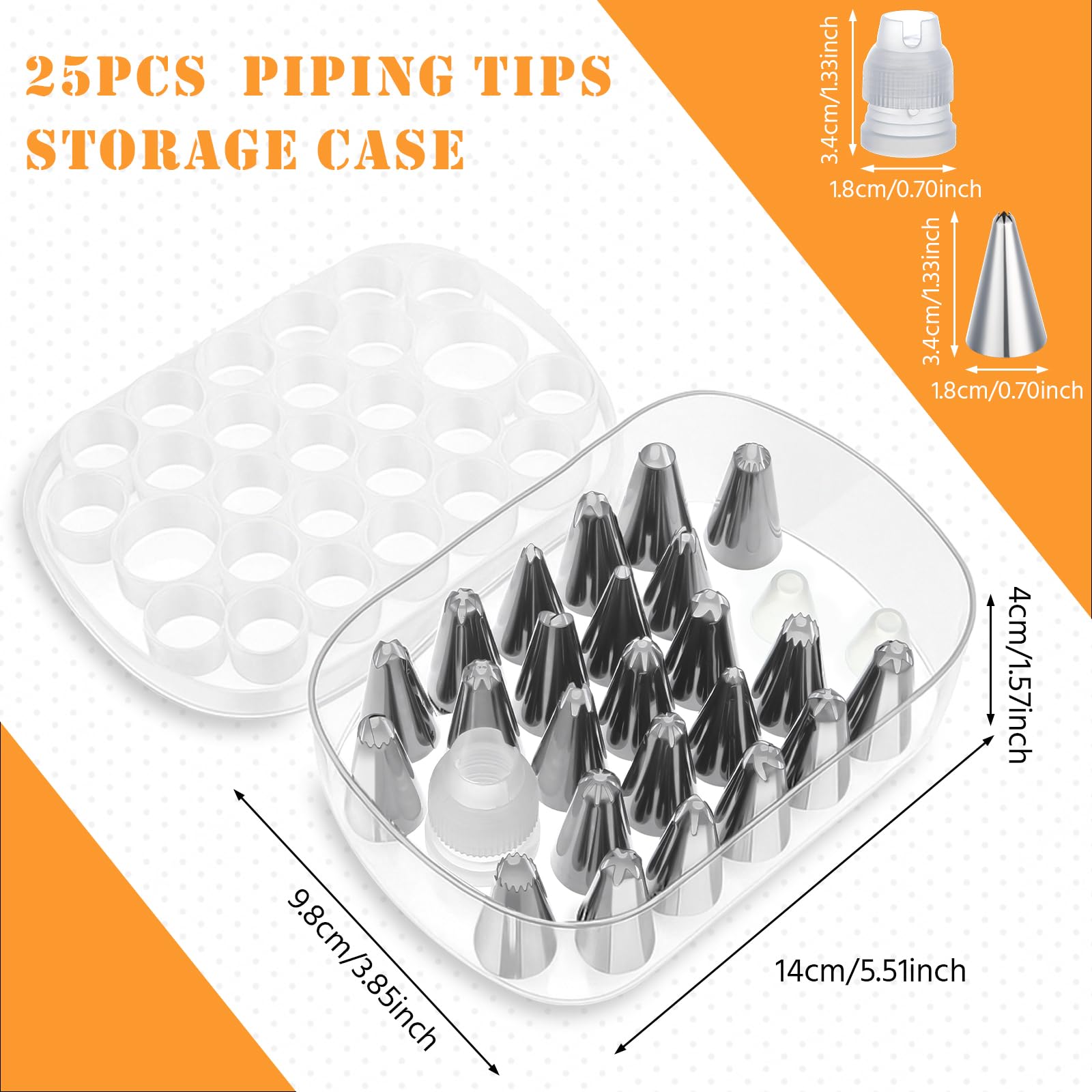 Yiyiring 25-pc piping tips set for versatile icing decorations.