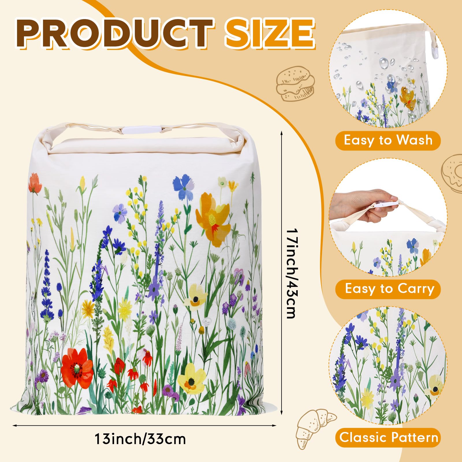 Two-pack bread bags in linen with beeswax coating for plastic-free storage.