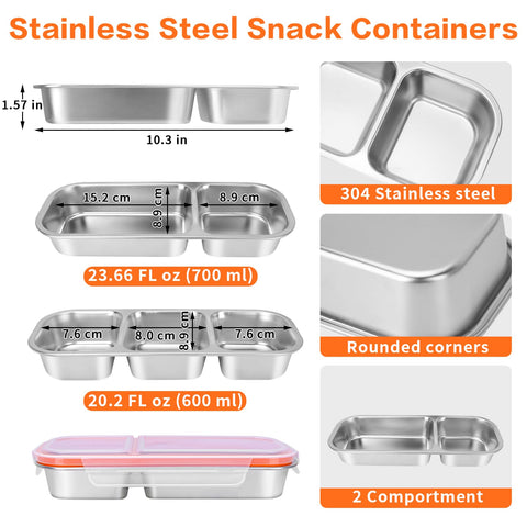 YJSLICT leakproof 3-compartment design with snap locks keeps foods contained.