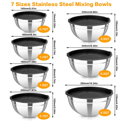 YJSLICT nesting-design stainless steel bowls stacked for space saving.