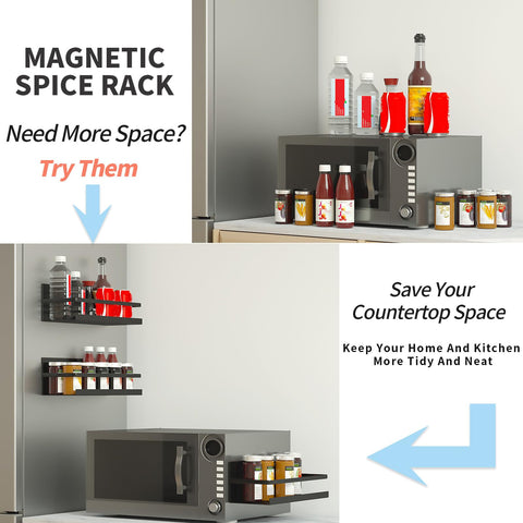 YJSMO heavy-duty magnetic shelf for kitchen provides extra vertical storage