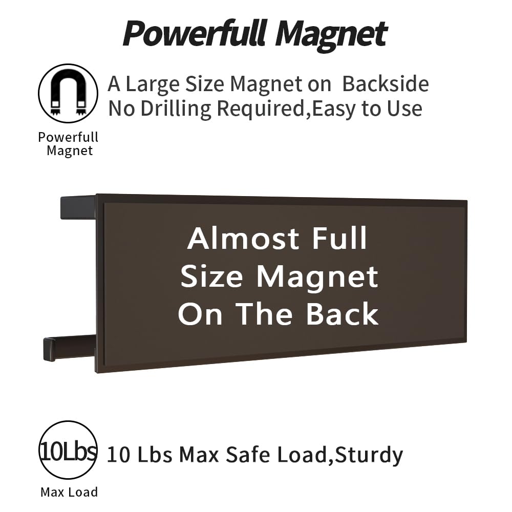 YJSMO drill-free towel rack uses a strong magnet on metal surfaces.