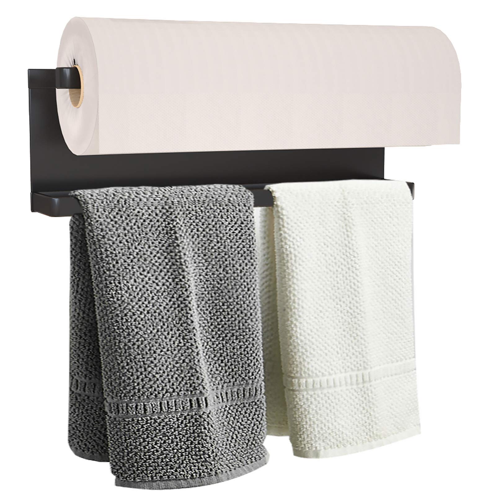 YJSMO magnetic towel holder on refrigerator keeps towels accessible and clutter-free.
