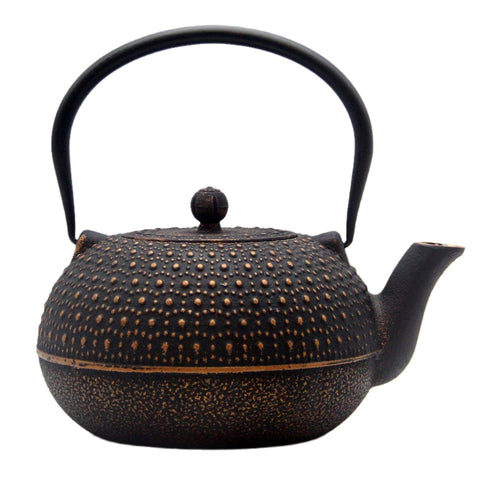 YJX 60.9oz cast iron teapot with infuser for rich tea flavor.