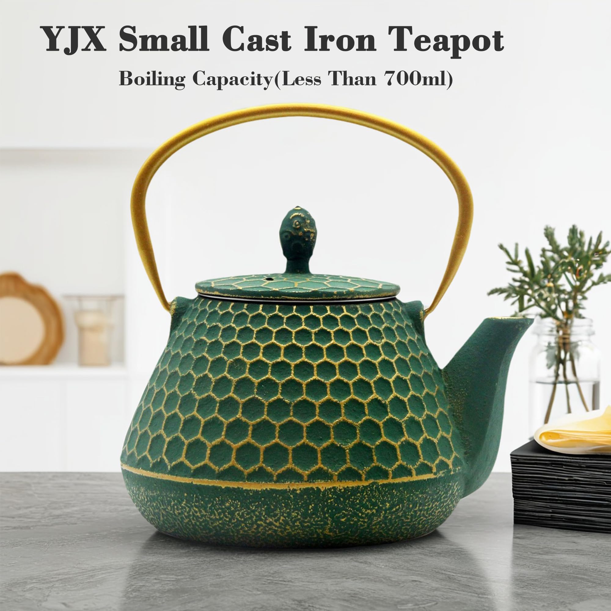 YJX teapot interior close-up shows enamel coating for easy cleaning and pure flavor preservation