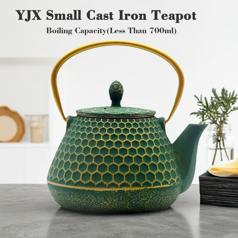 YJX teapot interior close-up shows enamel coating for easy cleaning and pure flavor preservation