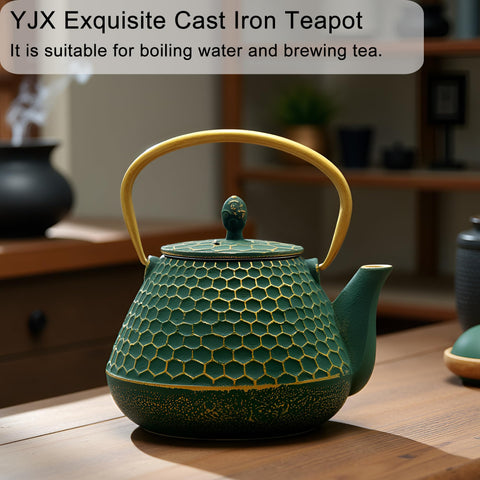 YJX teapot on stovetop demonstrates safe heating for boiling water and tea