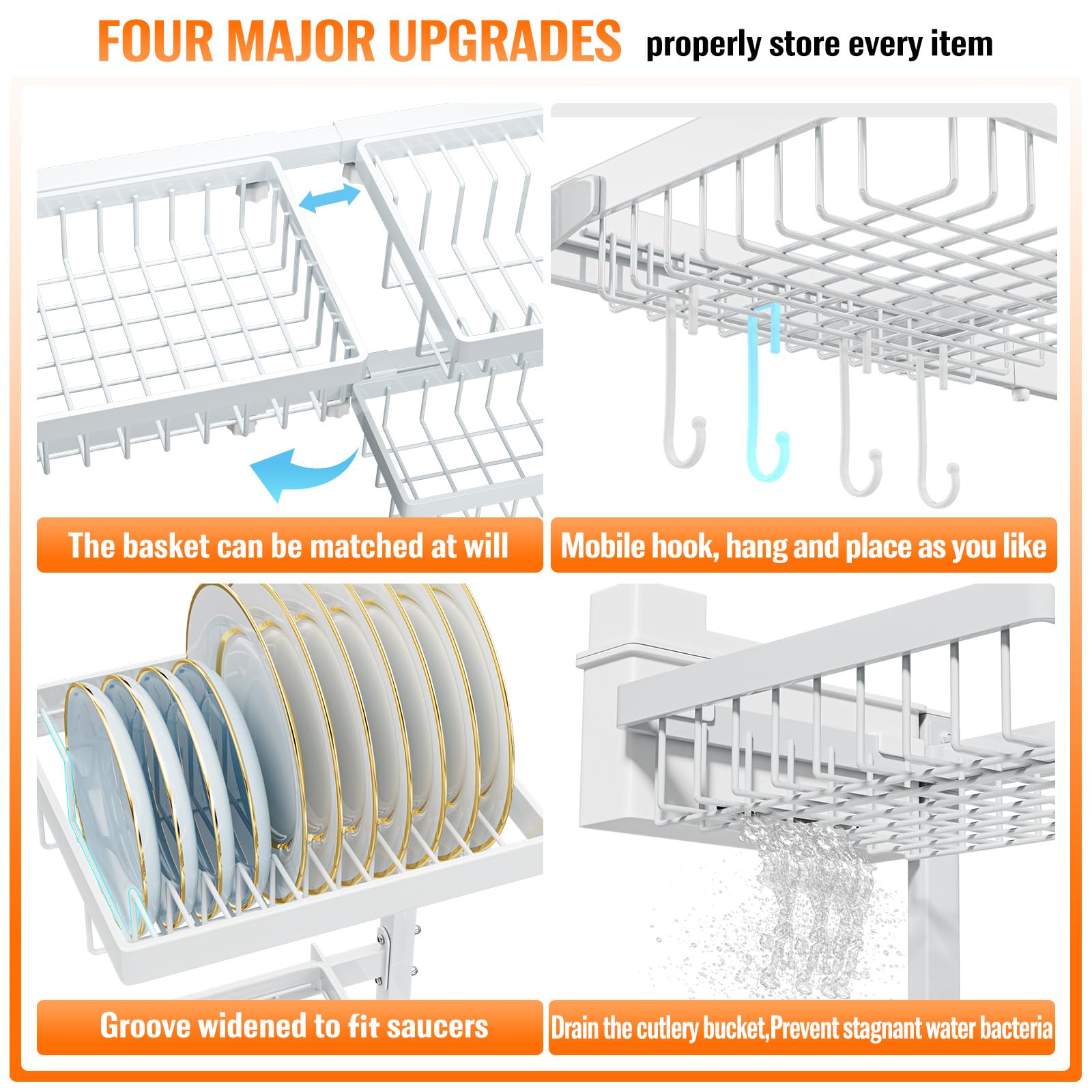 YKLSLH over sink drying rack retractable design enables easy fitting across sinks.
