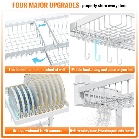 YKLSLH over sink drying rack retractable design enables easy fitting across sinks.