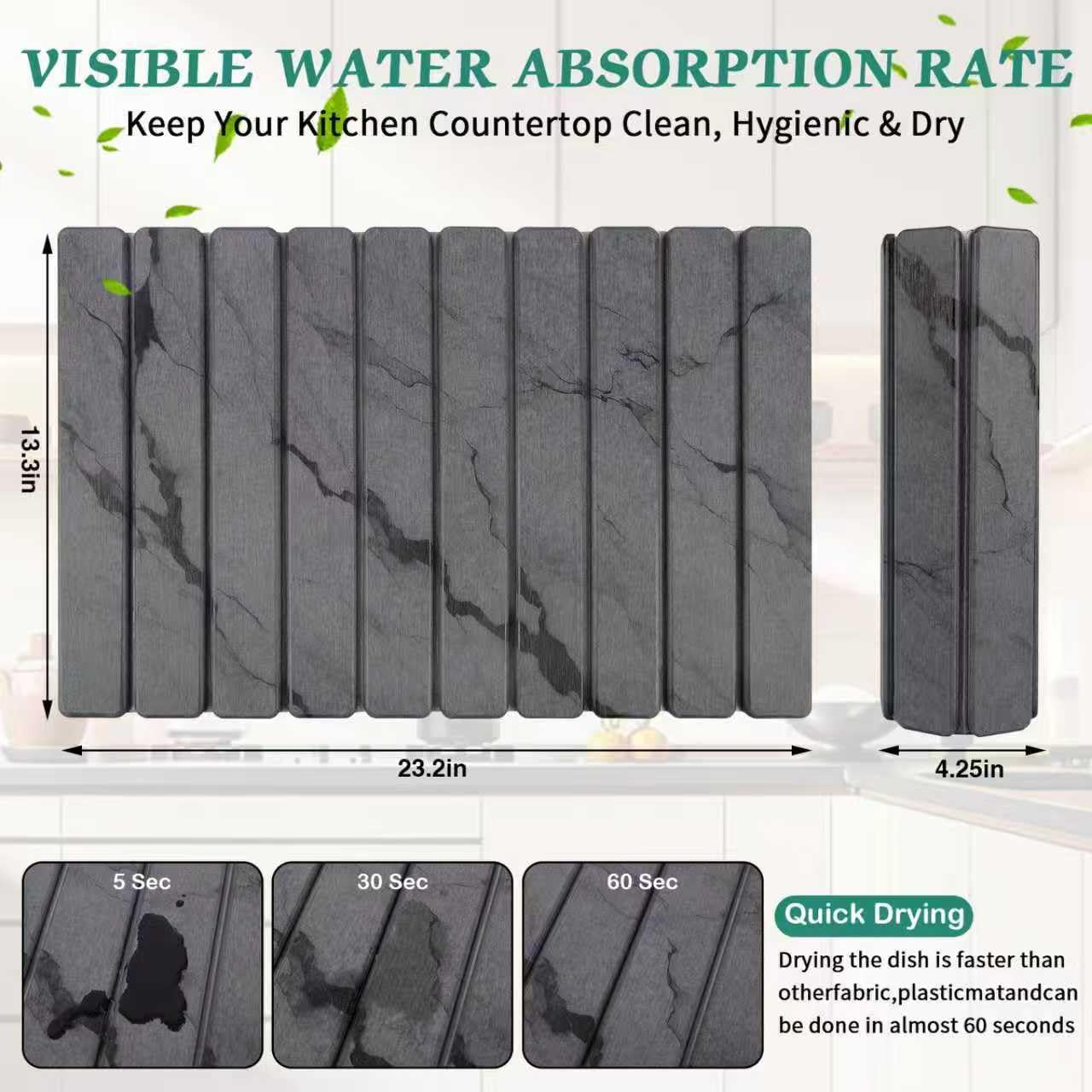YLjindoia diatomaceous-earth texture demonstrates absorbent material for fast drying.