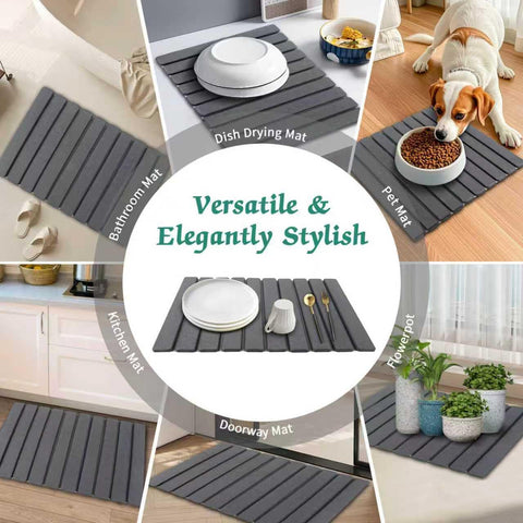 YLjindoia dark-grey counter mat keeps surfaces neat and dry.