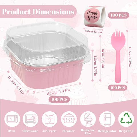 ylnurac aluminum foil mini-pans 4x4 inches, sturdy and convenient for hosting.