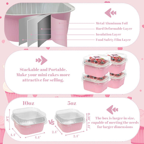 ylnurac clear lids for mini pans keep desserts fresh during transport.