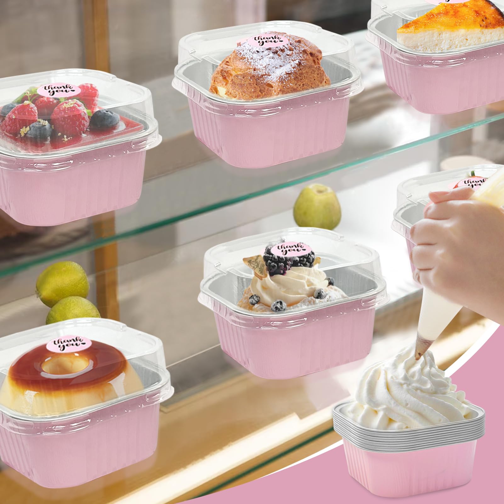 ylnurac oven-safe mini pans suitable for oven, microwave, or air fryer use.