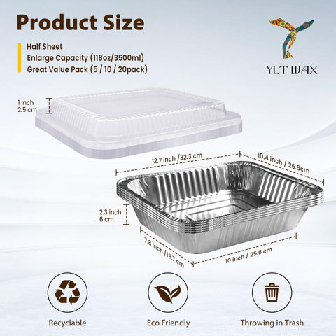 YLT WAX half-size deep pan ideal for casseroles and leftovers.