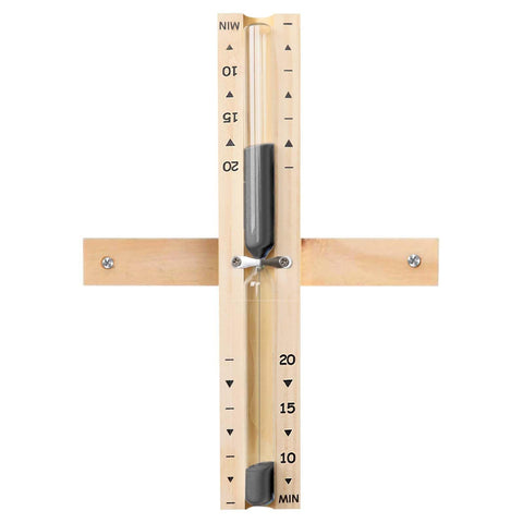 YLTIMER 20-minute sauna hourglass mounted on wall for precise sessions.