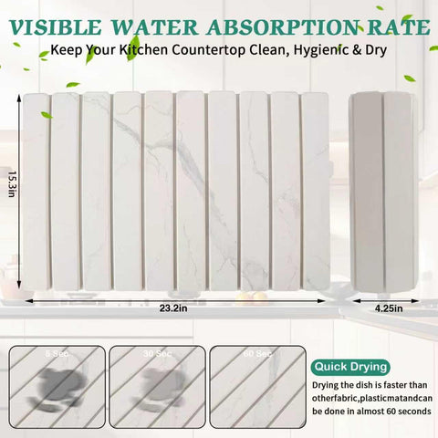 YLjindoia diatomaceous earth mat is highly absorbent for quick dish drying.