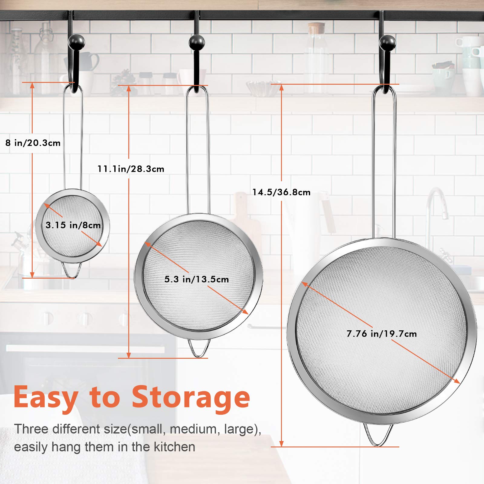 YLYL medium fine mesh strainer with handle ideal for quinoa and sauces