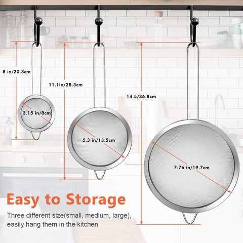 YLYL medium fine mesh strainer with handle ideal for quinoa and sauces