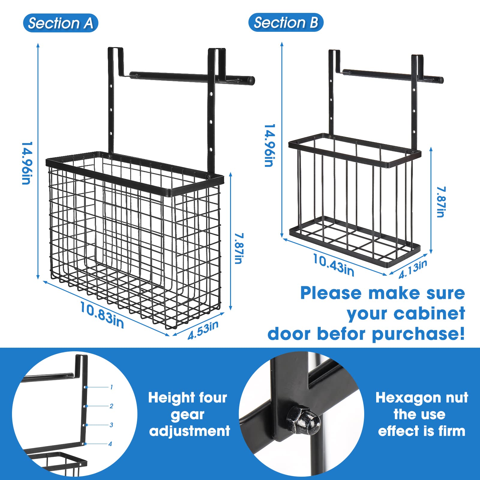 YMCCOOL adjustable-height cabinet organizer adapts to different board and pan sizes.