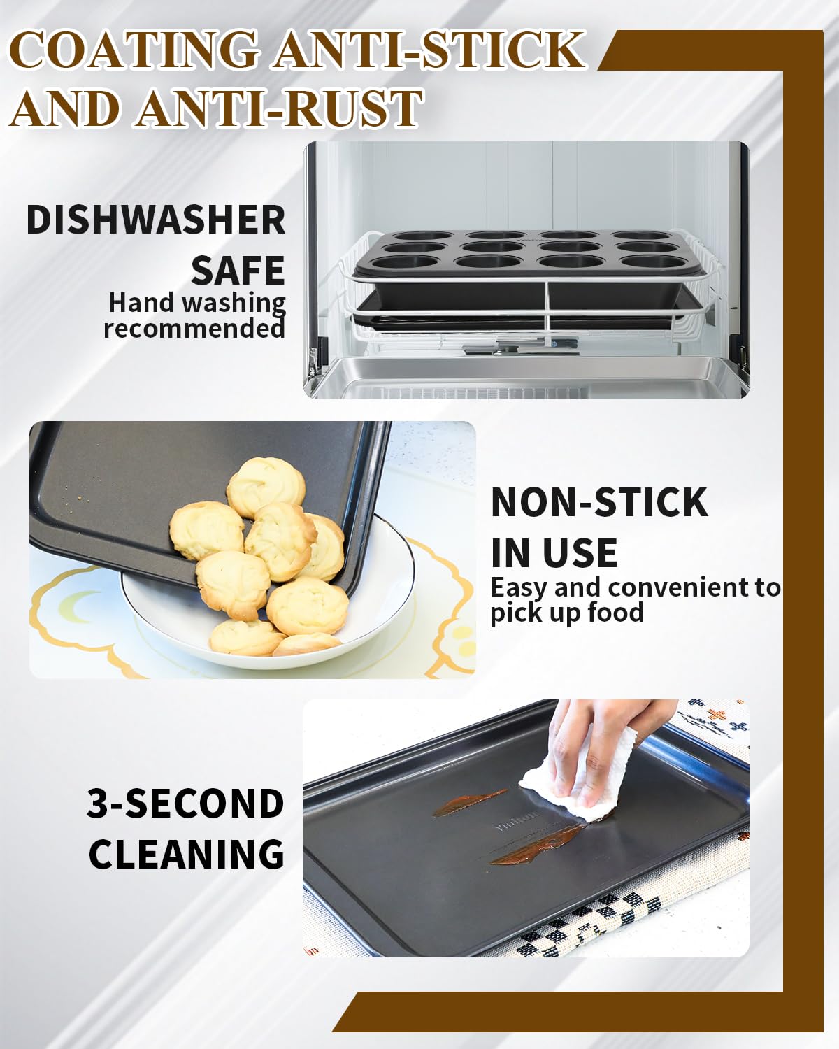 Ymiton 12-cup muffin pan for even rise and simple release