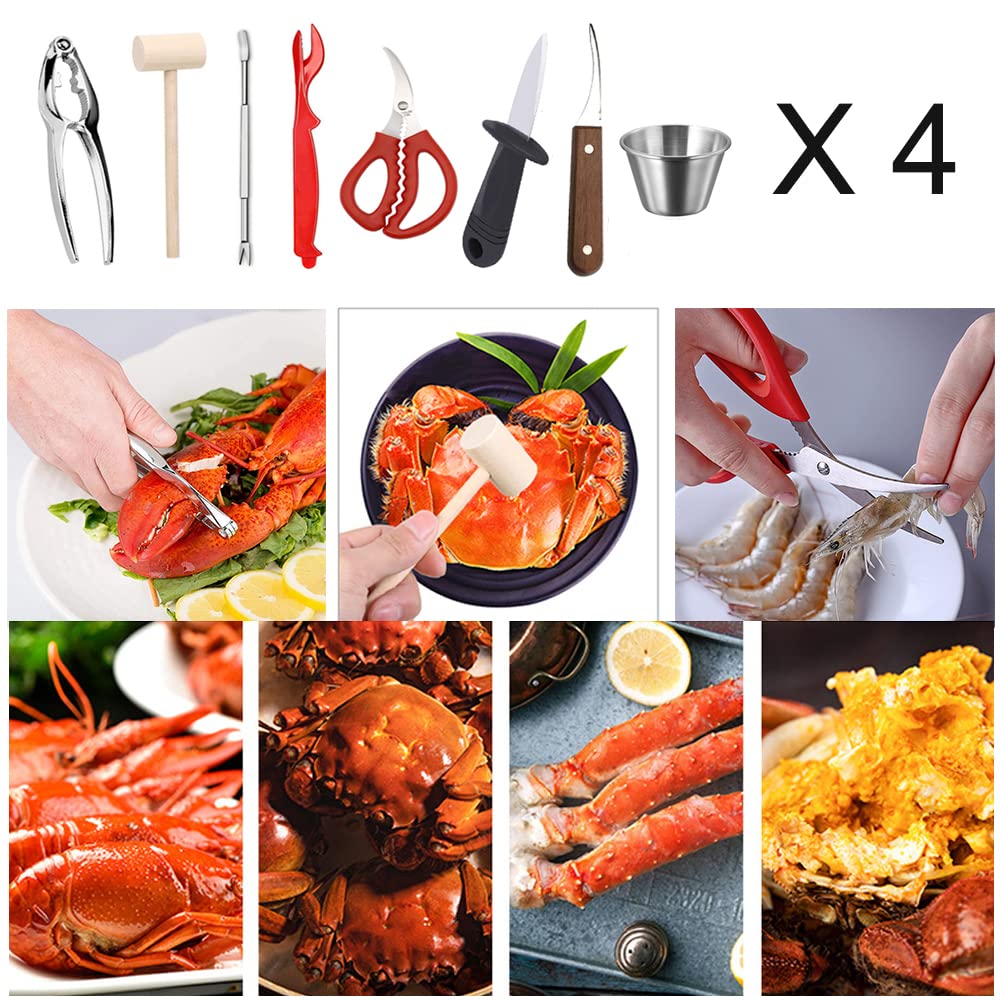 Ymkf Sqqr 32pcs seafood tools set - plastic lobster shellers simplify shell removal