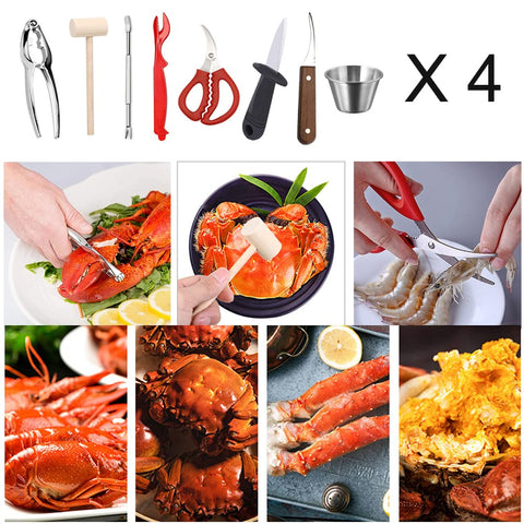 Ymkf Sqqr 32pcs seafood tools set - plastic lobster shellers simplify shell removal