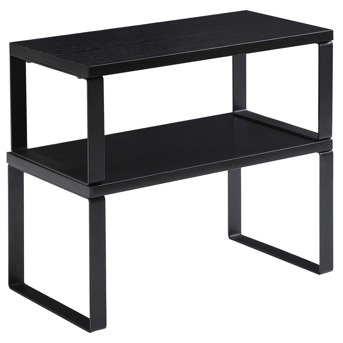 YMYNY cabinet shelf organizer set 2 displayed on a countertop for versatile storage.