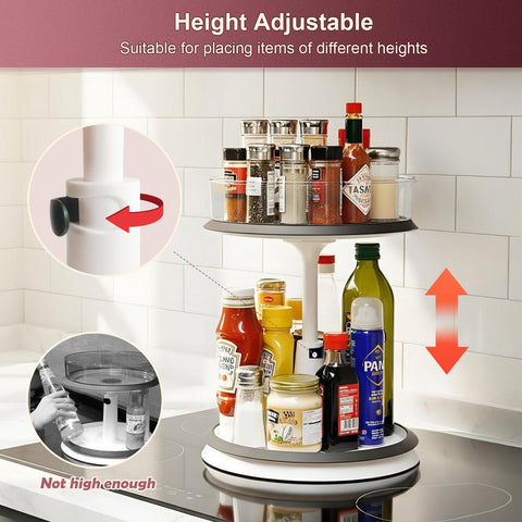 Ynelyase spice rack on 11-inch turntable kept accessible