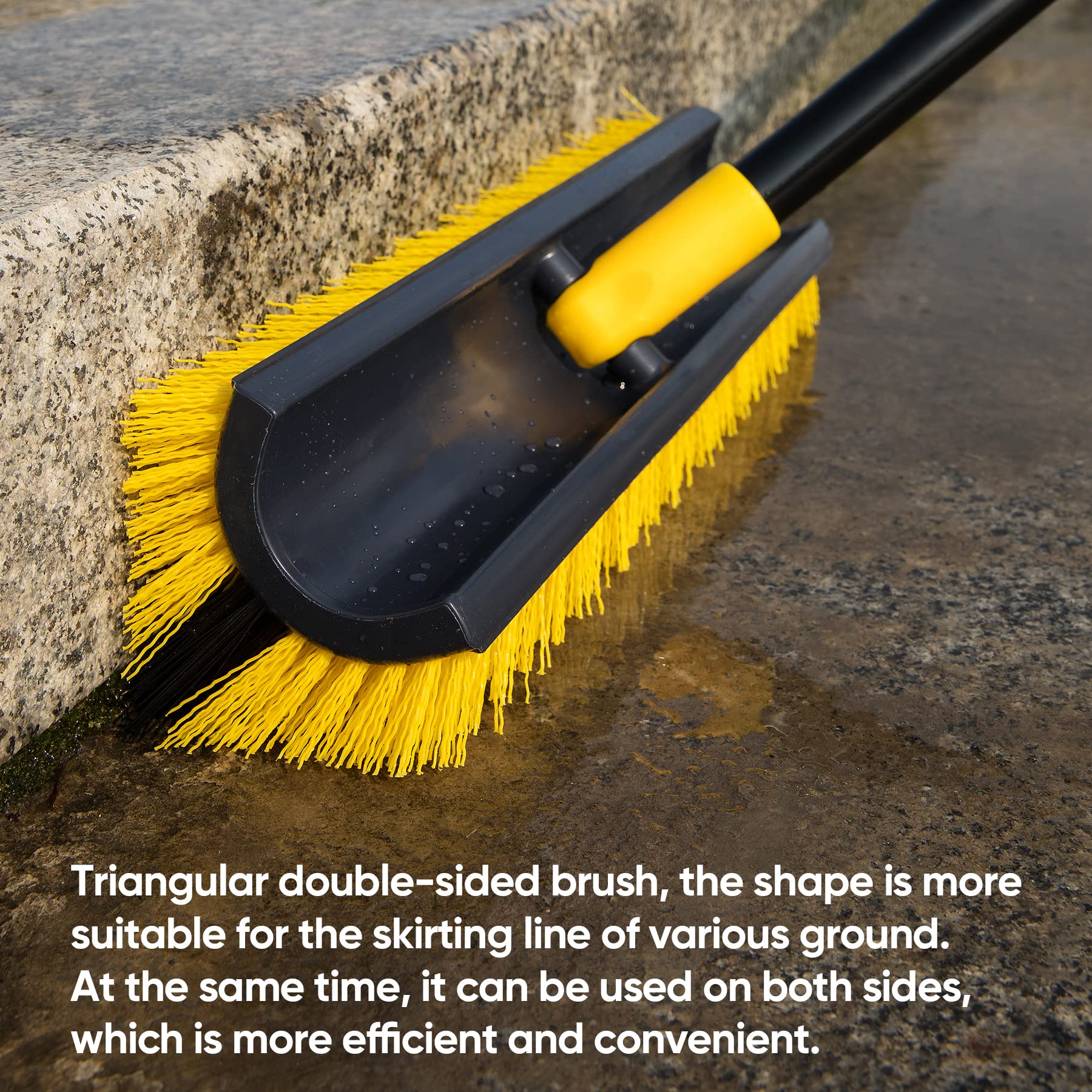 Yocada ergonomic pole design reduces bending during cleaning