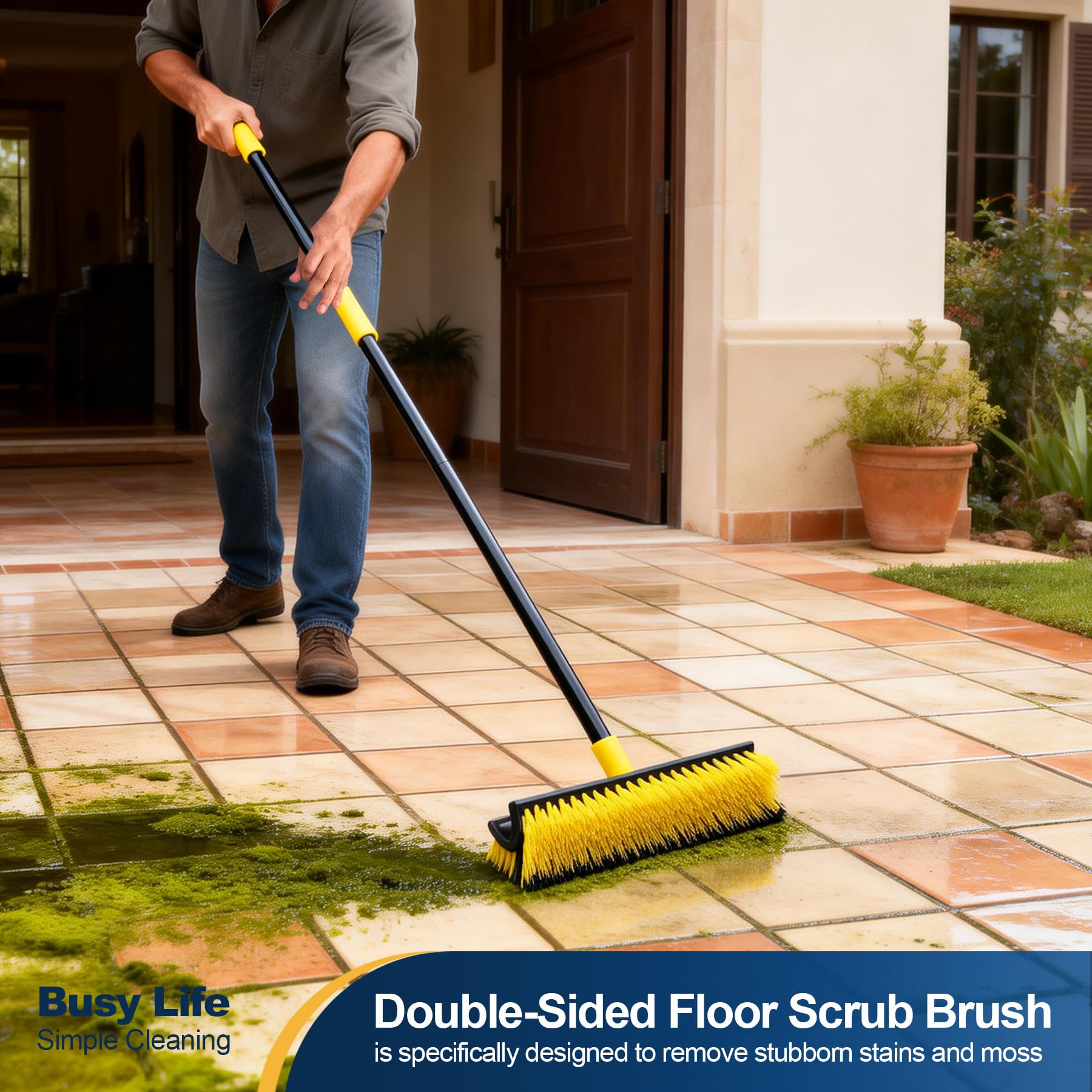 Yocada stiff bristles with PP and iron for tough dirt