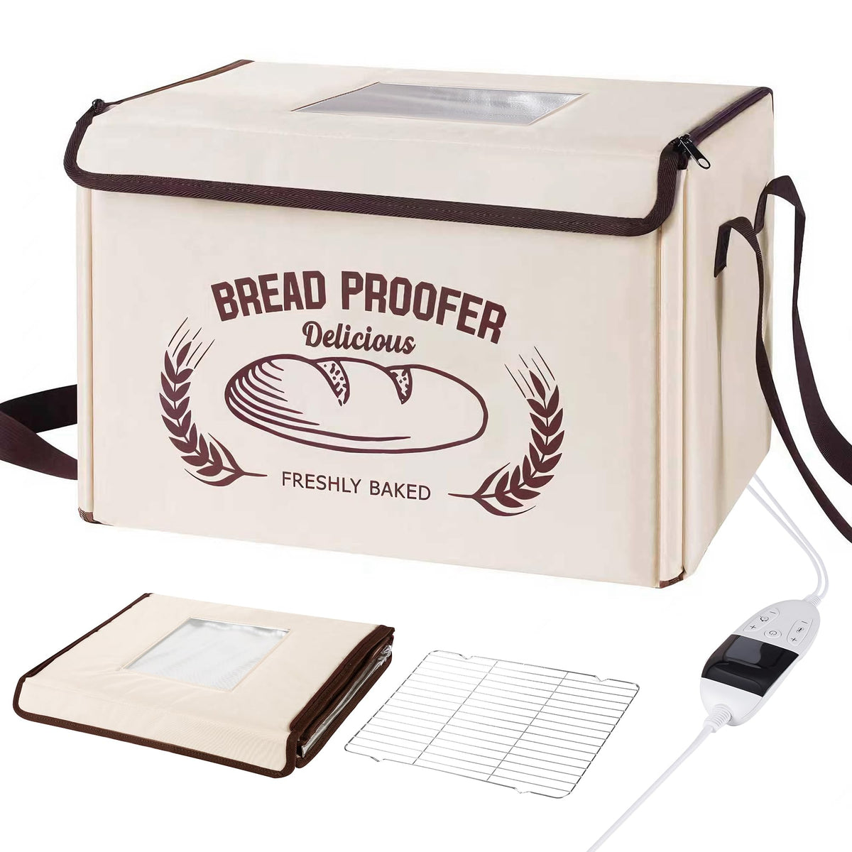 Yocookus folding bread proofer front view showing roomy interior for multiple loaves