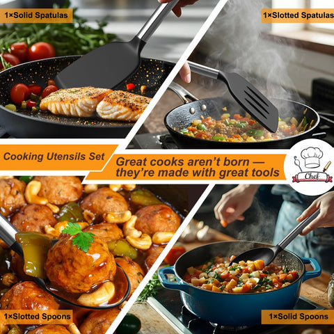 Yoehka heat resistant silicone utensils withstands high heat safely.