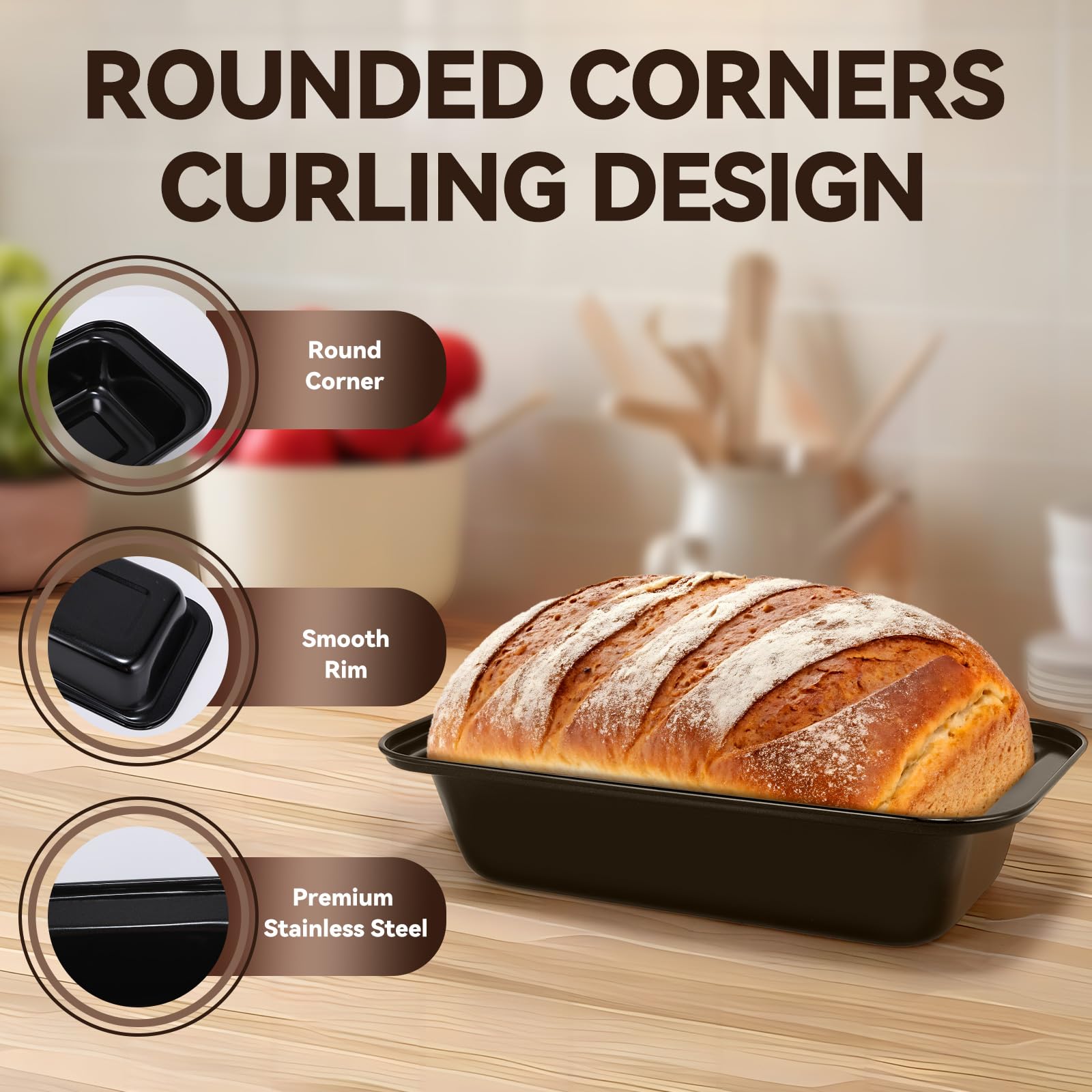 Yoehka oven-safe bread pans endure up to 450°F for versatile baking