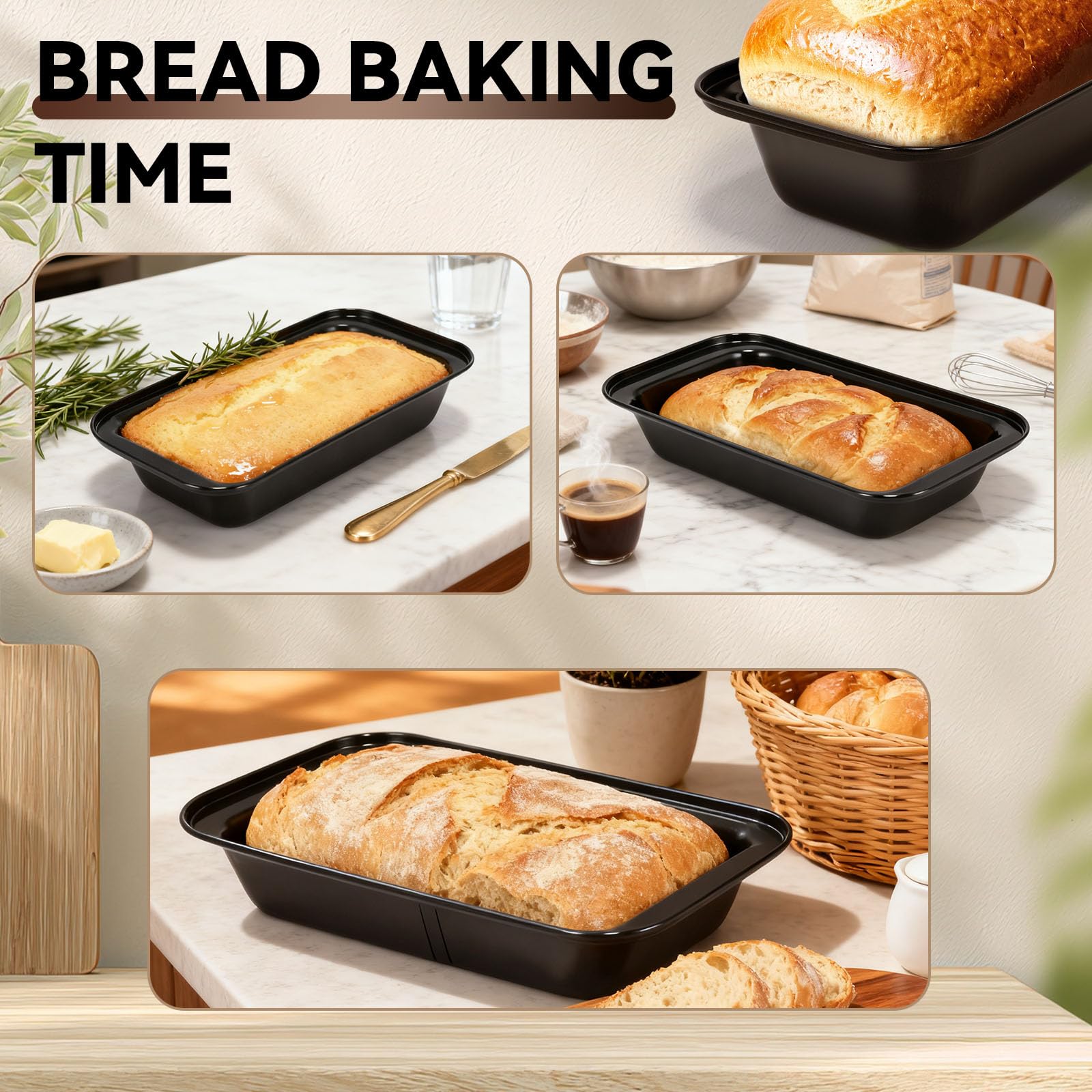 Yoehka reinforced rolled edges keep pans rigid for consistent results