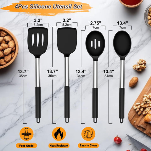 Yoehka silicone slotted spoon for draining and delicate lifting.