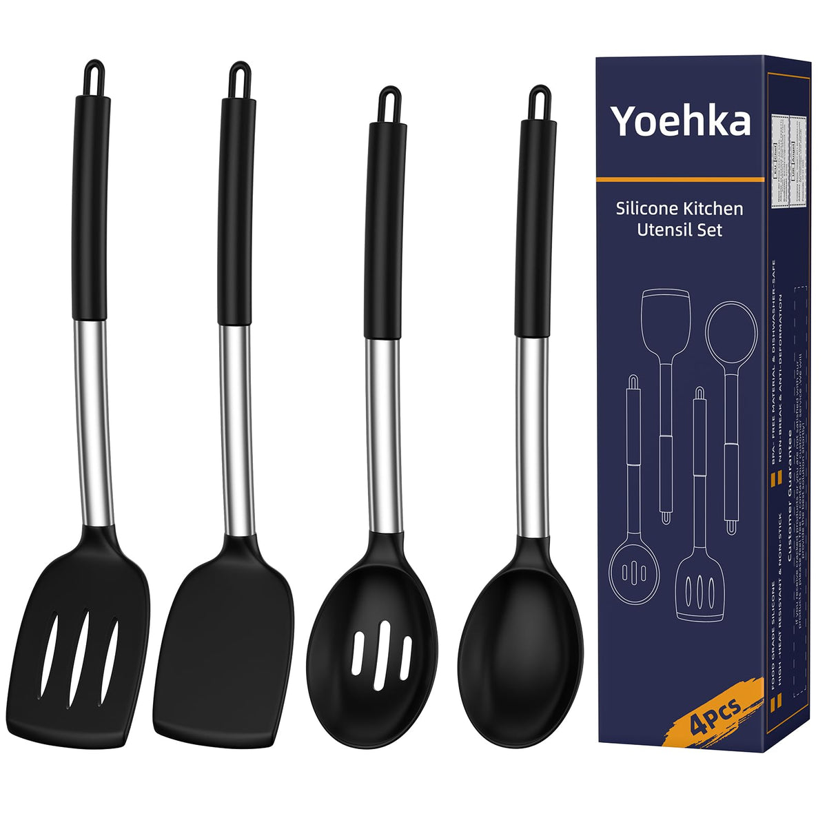 Yoehka solid spoon silicone utensil for safe nonstick cooking.