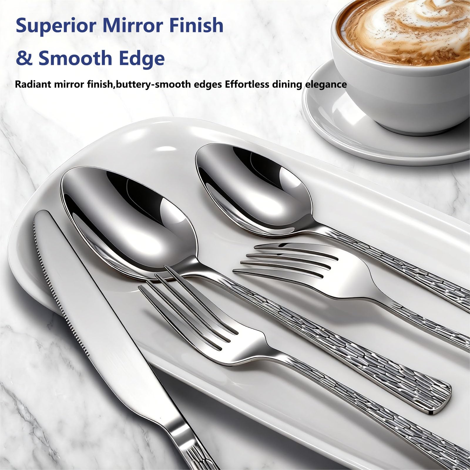 Yoehka sturdy stainless steel flatware construction for lasting durability.
