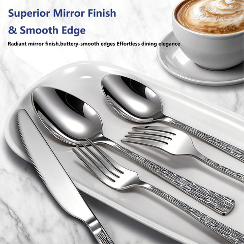 Yoehka sturdy stainless steel flatware construction for lasting durability.