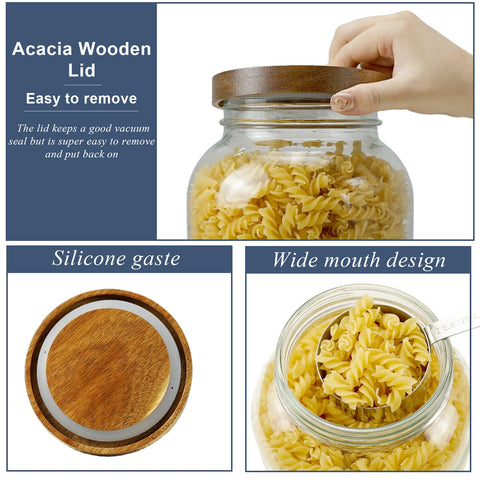 YoenKtss glass jar with printed labels for flour and sugar