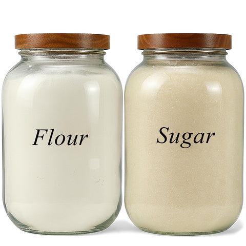 YoenKtss 1-gallon glass jar with acacia lid, wide mouth for bulk pantry storage